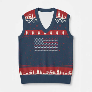 American Flag Vintage Patriotic Dachshund Dad V-Neck Knit Sweater Vest Weiner Dog Fathers Day Gifts For Dog Lovers Dad TS10 Navy Red Print Your Wear