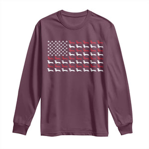 American Flag Vintage Patriotic Dachshund Dad Long Sleeve Shirt Weiner Dog Fathers Day Gifts For Dog Lovers Dad TS10 Maroon Print Your Wear