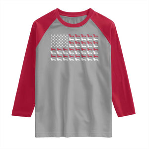 American Flag Vintage Patriotic Dachshund Dad Raglan Shirt Weiner Dog Fathers Day Gifts For Dog Lovers Dad TS10 Sport Gray Red Print Your Wear