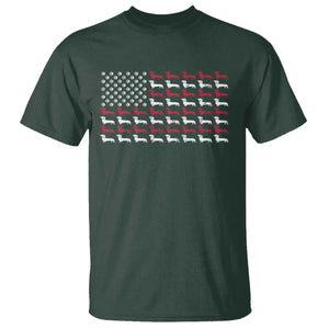 American Flag Vintage Patriotic Dachshund Dad T Shirt Weiner Dog Fathers Day Gifts For Dog Lovers Dad TS10 Dark Forest Green Print Your Wear