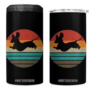 Vintage Dachshund 4 in 1 Can Cooler Tumbler 60s 70s Retro Grunge Weiner Dog Love TS10 One Size: 16 oz Black Print Your Wear