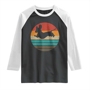 Vintage Dachshund Raglan Shirt 60s 70s Retro Grunge Weiner Dog Love TS10 Black White Print Your Wear