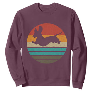 Vintage Dachshund Sweatshirt 60s 70s Retro Grunge Weiner Dog Love TS10 Maroon Print Your Wear