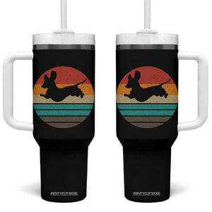 Vintage Dachshund Tumbler With Handle 60s 70s Retro Grunge Weiner Dog Love TS10 One Size: 40 oz Black Print Your Wear