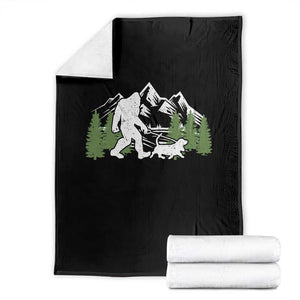 Bigfoot Walking Dachshund Throw Blanket Funny Wiener Dog Gift Sasquatch TS10 Black Print Your Wear