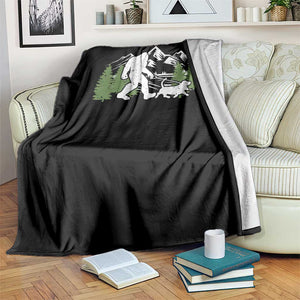 Bigfoot Walking Dachshund Throw Blanket Funny Wiener Dog Gift Sasquatch TS10 Print Your Wear