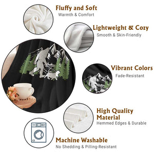 Bigfoot Walking Dachshund Throw Blanket Funny Wiener Dog Gift Sasquatch TS10 Print Your Wear