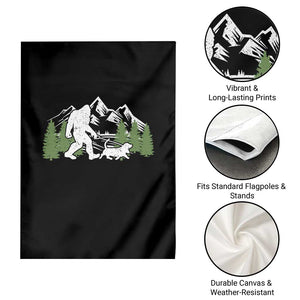 Bigfoot Walking Dachshund Garden Flag Funny Wiener Dog Gift Sasquatch TS10 Print Your Wear