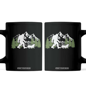 Bigfoot Walking Dachshund Coffee Mug Funny Wiener Dog Gift Sasquatch TS10 Black Print Your Wear