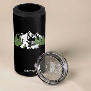 Bigfoot Walking Dachshund 4 in 1 Can Cooler Tumbler Funny Wiener Dog Gift Sasquatch TS10 Print Your Wear