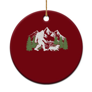 Bigfoot Walking Dachshund Ceramic Ornament Funny Wiener Dog Gift Sasquatch TS10 1pc Red Print Your Wear