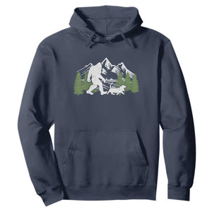 Bigfoot Walking Dachshund Hoodie Funny Wiener Dog Gift Sasquatch TS10 Navy Print Your Wear