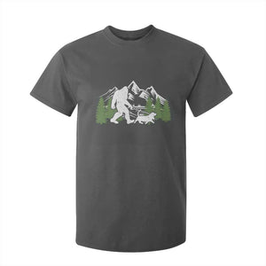 Bigfoot Walking Dachshund T Shirt For Kid Funny Wiener Dog Gift Sasquatch TS10 Dark Heather Print Your Wear