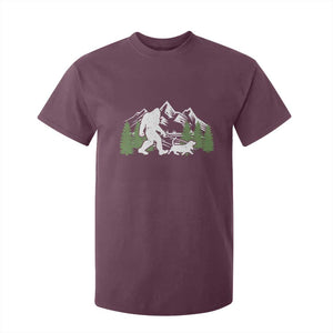 Bigfoot Walking Dachshund T Shirt For Kid Funny Wiener Dog Gift Sasquatch TS10 Maroon Print Your Wear