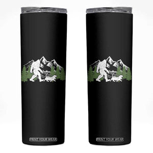 Bigfoot Walking Dachshund Skinny Tumbler Funny Wiener Dog Gift Sasquatch TS10 Black Print Your Wear