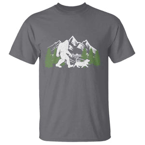 Bigfoot Walking Dachshund T Shirt Funny Wiener Dog Gift Sasquatch TS10 Charcoal Print Your Wear