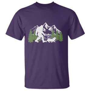 Bigfoot Walking Dachshund T Shirt Funny Wiener Dog Gift Sasquatch TS10 Purple Print Your Wear