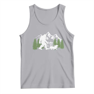 Bigfoot Walking Dachshund Tank Top Funny Wiener Dog Gift Sasquatch TS10 Athletic Heather Print Your Wear