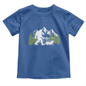 Bigfoot Walking Dachshund Toddler T Shirt Funny Wiener Dog Gift Sasquatch TS10 Royal Blue Print Your Wear