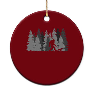 Bigfoot Walking Dachshund Ceramic Ornament Funny Wiener Dog Gift Forest Sasquatch Yeti TS10 1pc Red Print Your Wear