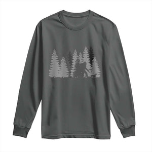 Bigfoot Walking Dachshund Long Sleeve Shirt Funny Wiener Dog Gift Forest Sasquatch Yeti TS10 Dark Heather Print Your Wear
