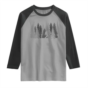 Bigfoot Walking Dachshund Raglan Shirt Funny Wiener Dog Gift Forest Sasquatch Yeti TS10 Sport Gray Black Print Your Wear