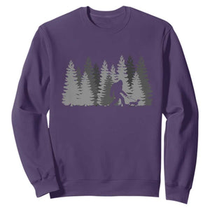 Bigfoot Walking Dachshund Sweatshirt Funny Wiener Dog Gift Forest Sasquatch Yeti TS10 Purple Print Your Wear