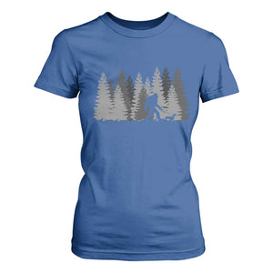 Bigfoot Walking Dachshund T Shirt For Women Funny Wiener Dog Gift Forest Sasquatch Yeti TS10 Royal Blue Print Your Wear