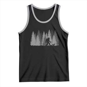 Bigfoot Walking Dachshund Tank Top Funny Wiener Dog Gift Forest Sasquatch Yeti TS10 Black Athletic Heather Print Your Wear