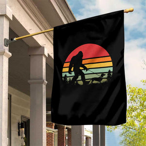 Retro Bigfoot Walking Dachshund Garden Flag Funny Doxie Wiener Dog Walker Vintage 70s 80s TS10 Print Your Wear