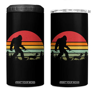Retro Bigfoot Walking Dachshund 4 in 1 Can Cooler Tumbler Funny Doxie Wiener Dog Walker Vintage 70s 80s TS10 One Size: 16 oz Black Print Your Wear