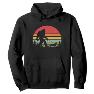 Retro Bigfoot Walking Dachshund Hoodie Funny Doxie Wiener Dog Walker Vintage 70s 80s TS10 Black Print Your Wear