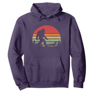 Retro Bigfoot Walking Dachshund Hoodie Funny Doxie Wiener Dog Walker Vintage 70s 80s TS10 Purple Print Your Wear