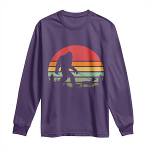 Retro Bigfoot Walking Dachshund Long Sleeve Shirt Funny Doxie Wiener Dog Walker Vintage 70s 80s TS10 Purple Print Your Wear