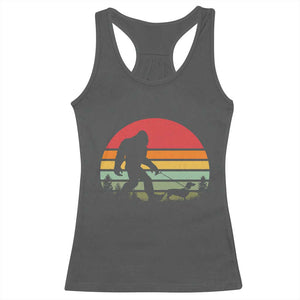 Retro Bigfoot Walking Dachshund Racerback Tank Top Funny Doxie Wiener Dog Walker Vintage 70s 80s TS10 Dark Heather Print Your Wear