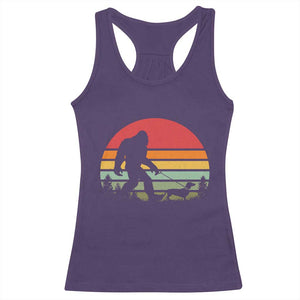 Retro Bigfoot Walking Dachshund Racerback Tank Top Funny Doxie Wiener Dog Walker Vintage 70s 80s TS10 Purple Print Your Wear