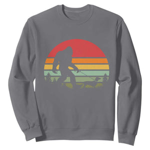 Retro Bigfoot Walking Dachshund Sweatshirt Funny Doxie Wiener Dog Walker Vintage 70s 80s TS10 Charcoal Print Your Wear