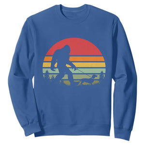 Retro Bigfoot Walking Dachshund Sweatshirt Funny Doxie Wiener Dog Walker Vintage 70s 80s TS10 Royal Blue Print Your Wear