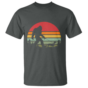 Retro Bigfoot Walking Dachshund T Shirt Funny Doxie Wiener Dog Walker Vintage 70s 80s TS10 Dark Heather Print Your Wear