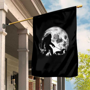 Bigfoot Walking Dachshund Garden Flag Funny Doxie Wiener Sasquatch Night Stroll Full Moon TS10 Print Your Wear