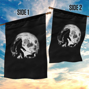 Bigfoot Walking Dachshund Garden Flag Funny Doxie Wiener Sasquatch Night Stroll Full Moon TS10 Print Your Wear