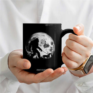 Bigfoot Walking Dachshund Coffee Mug Funny Doxie Wiener Sasquatch Night Stroll Full Moon TS10 Print Your Wear