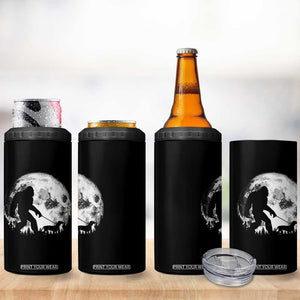 Bigfoot Walking Dachshund 4 in 1 Can Cooler Tumbler Funny Doxie Wiener Sasquatch Night Stroll Full Moon TS10 Print Your Wear