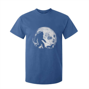 Bigfoot Walking Dachshund T Shirt For Kid Funny Doxie Wiener Sasquatch Night Stroll Full Moon TS10 Royal Blue Print Your Wear