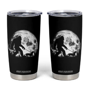 Bigfoot Walking Dachshund Tumbler Cup Funny Doxie Wiener Sasquatch Night Stroll Full Moon TS10 Black Print Your Wear