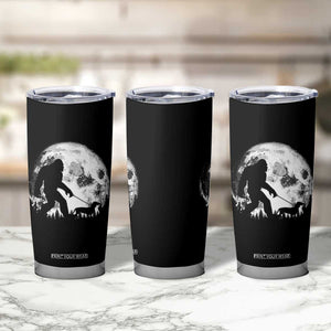 Bigfoot Walking Dachshund Tumbler Cup Funny Doxie Wiener Sasquatch Night Stroll Full Moon TS10 Print Your Wear