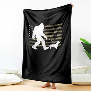 Bigfoot Walking Dachshund Throw Blanket Sasquatch Camo American Flag USA Military Patriotic TS10 Print Your Wear