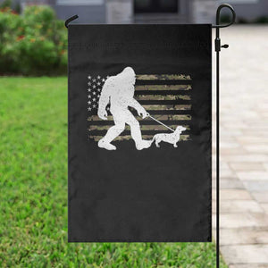 Bigfoot Walking Dachshund Garden Flag Sasquatch Camo American Flag USA Military Patriotic TS10 Print Your Wear