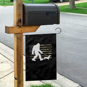 Bigfoot Walking Dachshund Garden Flag Sasquatch Camo American Flag USA Military Patriotic TS10 Print Your Wear