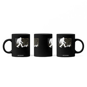 Bigfoot Walking Dachshund Coffee Mug Sasquatch Camo American Flag USA Military Patriotic TS10 Print Your Wear